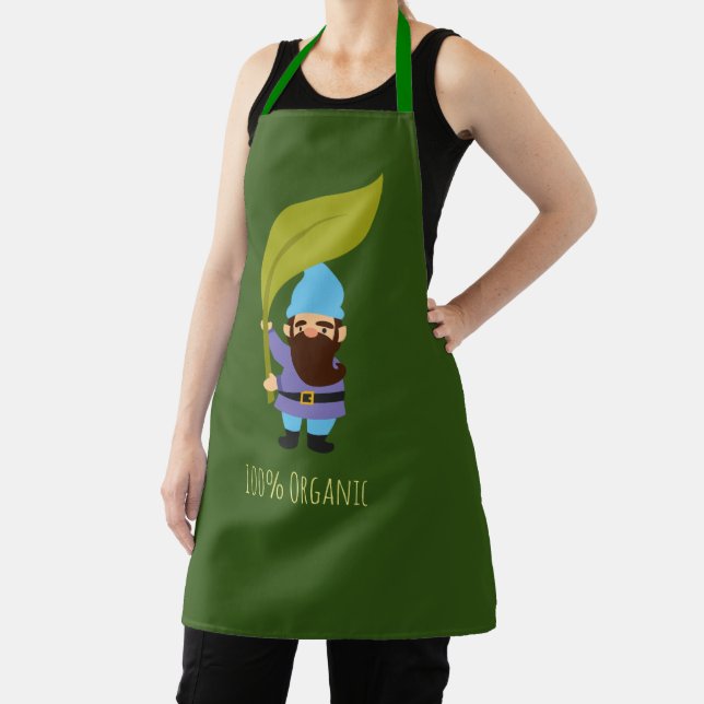 Gardening garden gnome colourful funky organic apron (Insitu)
