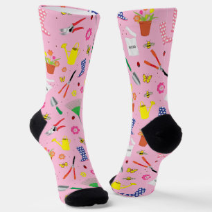 Gardening Garden Lover Cute Pink Socks