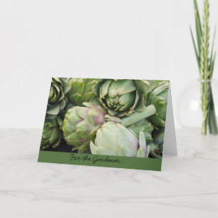 Gardening Greeting Card with Artichokes