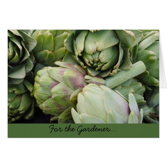 Gardening Greeting Card with Artichokes