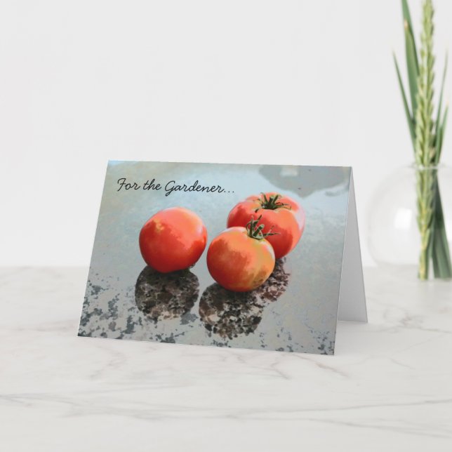 Gardening Greeting Card with Tomatoes (Front)