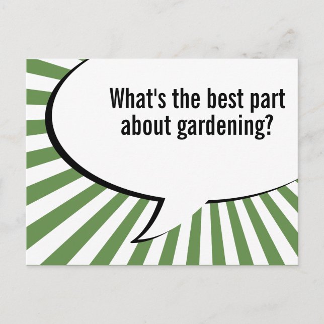 gardening hoes joke postcard (Front)