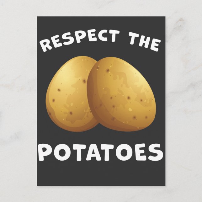 Gardening Humour Respect The Potatoes Gardener Postcard (Front)