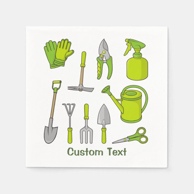Gardening Icons Napkin (Front)
