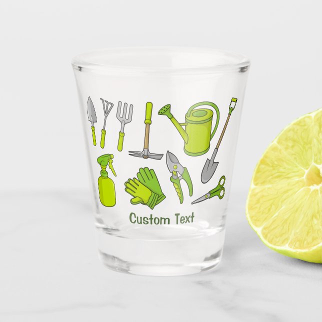 Gardening Icons Shot Glass (Front)