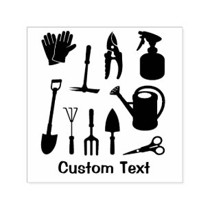 Gardening Icons Silhouettes Self-inking Stamp