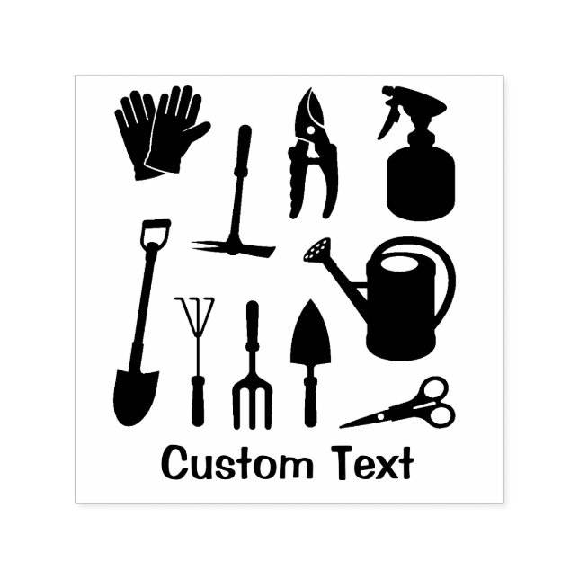 Gardening Icons Silhouettes Self-inking Stamp (Design)