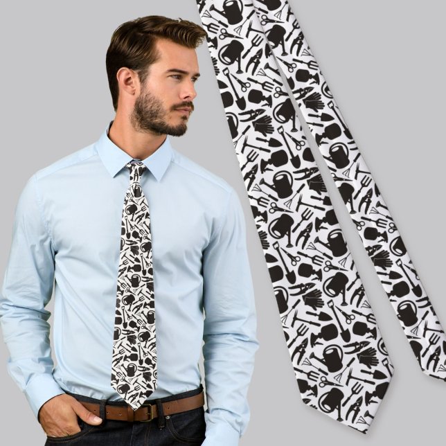 Gardening Icons Silhouettes Tie (Creator Uploaded)