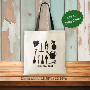 Gardening Icons Silhouettes Tote Bag