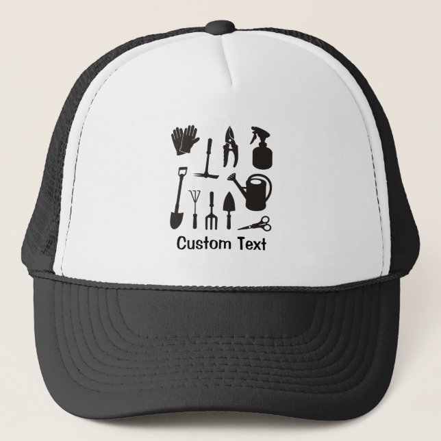 Gardening Icons Silhouettes Trucker Hat (Front)