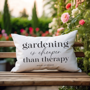 Gardening Is Cheaper Than Therapy Funny Quote Lumb Lumbar Cushion