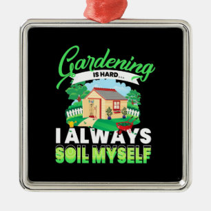 Gardening Is Hard Metal Tree Decoration
