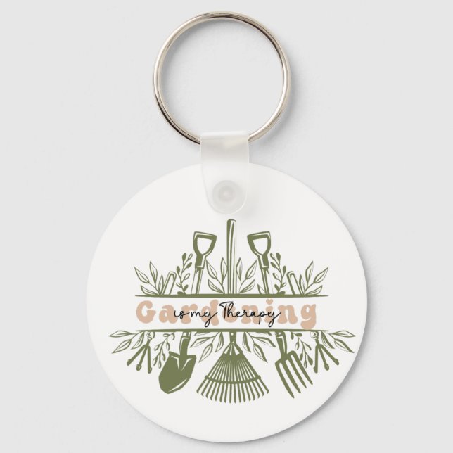 Gardening is my therapy key ring (Front)