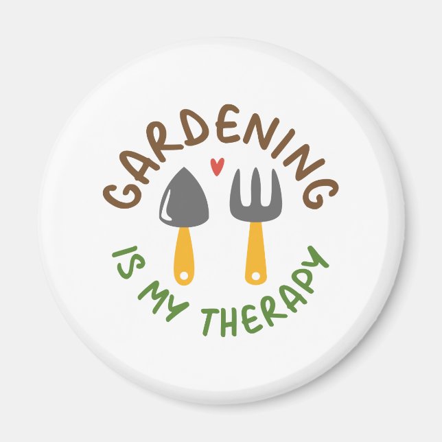 Gardening Is My Therapy Magnet (Front)