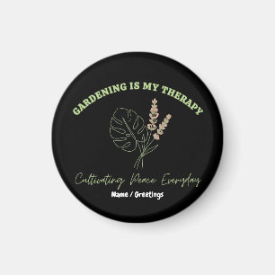 Gardening Is My Therapy Minimalist Botanical Art  Magnet