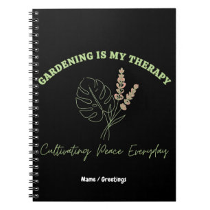 Gardening Is My Therapy Minimalist Botanical Art Notebook