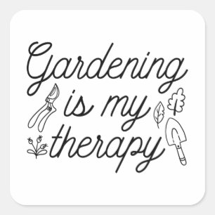Gardening Is My Therapy Square Sticker