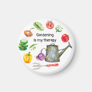 Gardening is my therapy vegetables  watering pot   magnet