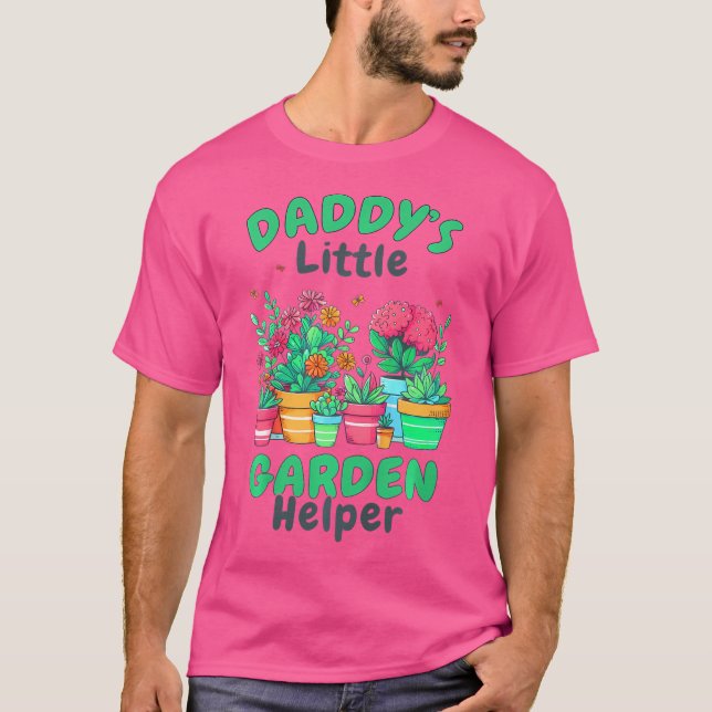 Gardening Kid Daddy'S Little Garden Helper Gardene T-Shirt (Front)