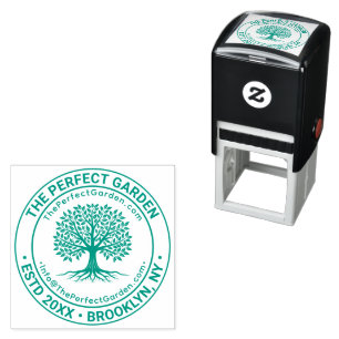 Gardening Landscaping Business, Location URL Email Self-inking Stamp