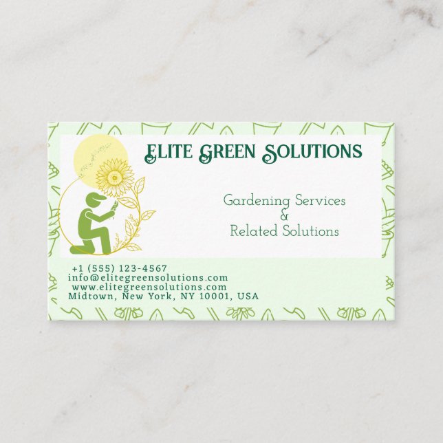 Gardening & Landscaping Solutions Business Card (Front)