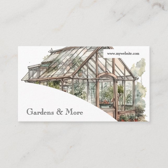 Gardening Lawn and Greenhouse Land & Gardens Business Card (Front)