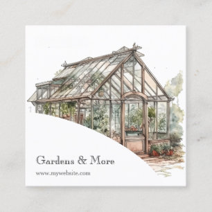 Gardening Lawn and Greenhouse Land & Gardens Square Business Card