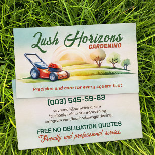 Gardening Lawn Care Landscaping  Business Card