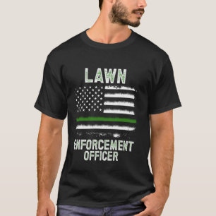 Gardening Lawn Mower American Flag Lawn Enforcemen T-Shirt