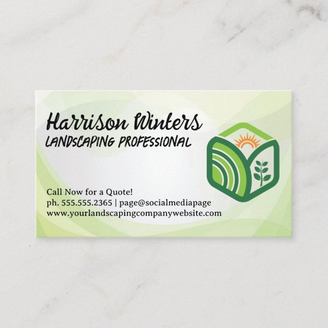 Gardening Logo | Landscaping  Business Card (Front)