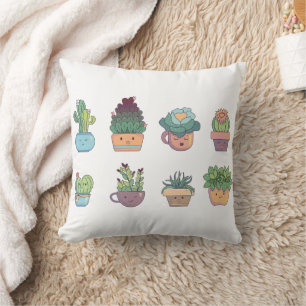 Gardening, love cactus, homegrown cushion