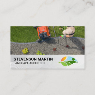 Gardening Mowing Lawn Landscaping Logo Business Card