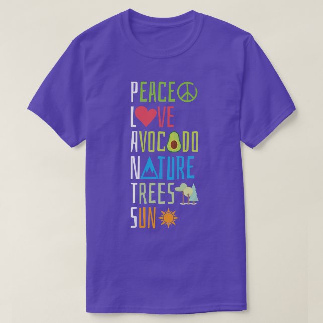 Gardening Plant Peace Love Avocado Nature Trees Su T-Shirt (Design Front)