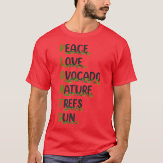 Gardening Plant Peace Love Avocado Nature Trees Su T-Shirt
