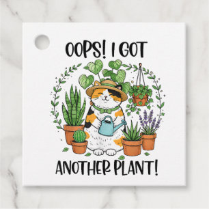 Gardening Planting Cat Oops I Got Another Plant Favour Tags