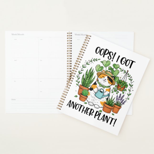 Gardening Planting Cat Oops I Got Another Plant Planner (Display)