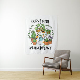 Gardening Planting Cat Oops I Got Another Plant Tapestry