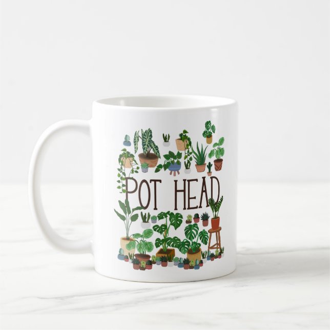 Gardening Potted Plant Pot Head Coffee Mug (Left)