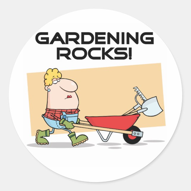 Gardening Rocks T-shirts and Gifts Classic Round Sticker (Front)
