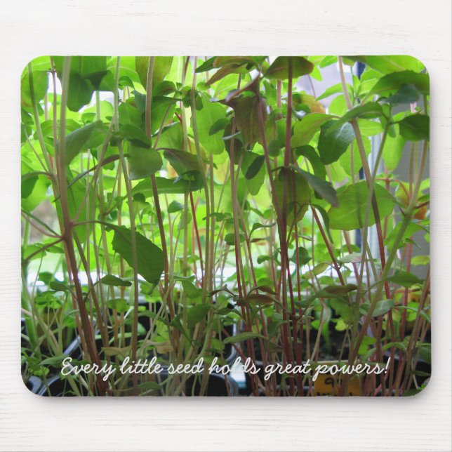 Gardening Seeds Seedlings Photo Custom Text Mouse Mat (Front)