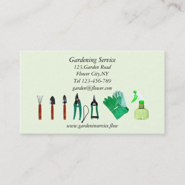 Gardening Service Business Card Template (Front)