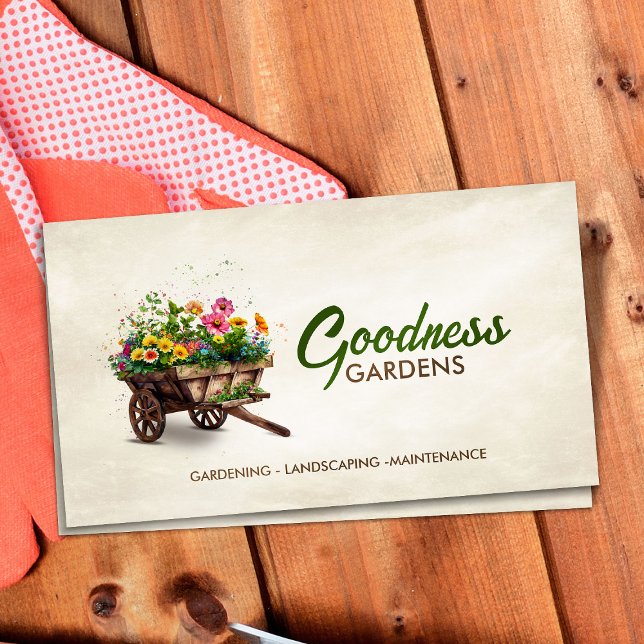  Gardening Services Watercolor art Business Card (Creator Uploaded)