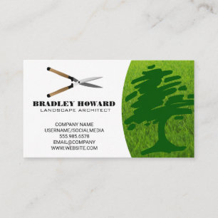 Gardening Shears Grass Tree Logo Business Card