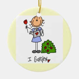 Gardening Stick Figure Ceramic Tree Decoration