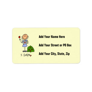 Gardening Stick Figure Label
