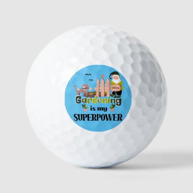 Gardening Superpower, Cute Gardener  Golf Balls (Front)