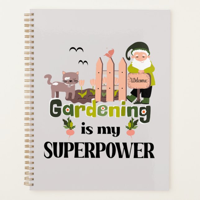 Gardening Superpower, Cute Gardener  Planner (Front)