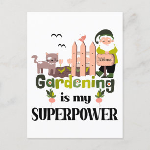 Gardening Superpower, Cute Gardener  Postcard