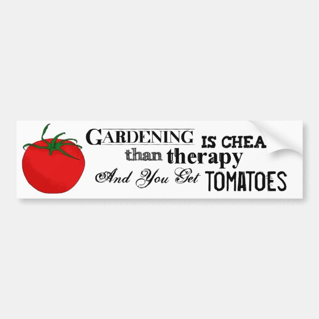 Gardening = Therapy + Tomatoes Bumper Sticker (Front)