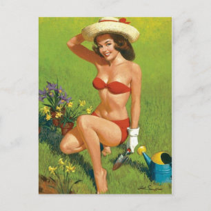 Gardening time postcard